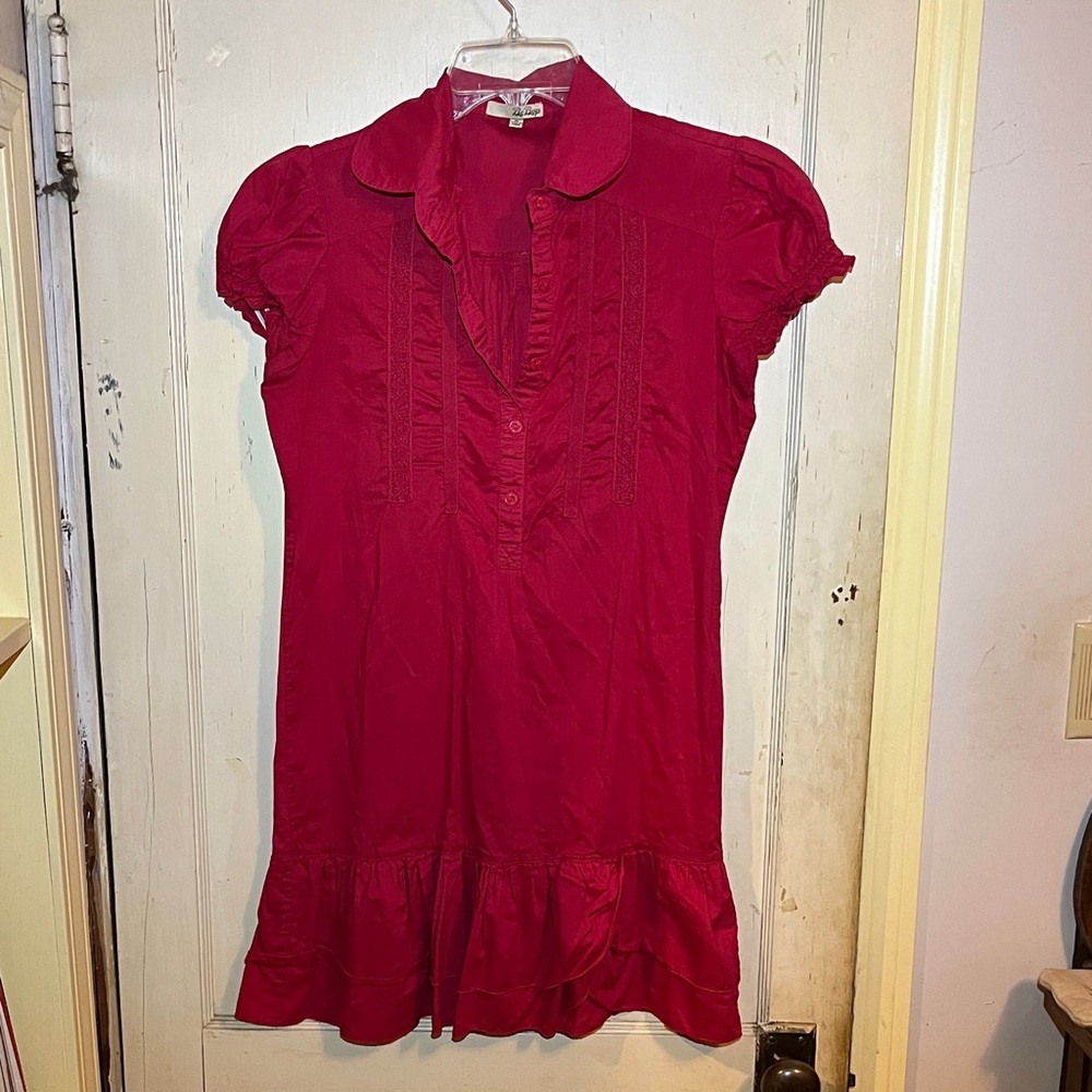 Women's Red Ruffled mini dress
